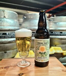 Scenic Route: Lagered Beer bottle and glass of beer