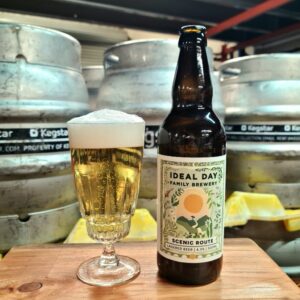 Scenic Route: Lagered Beer bottle and glass of beer